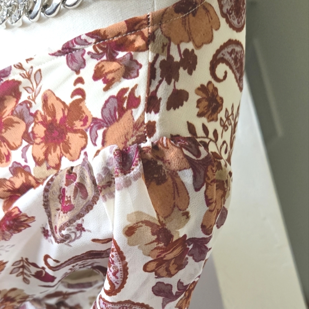Anthropologie DREW Paisley Floral Terra Vintage Garden Ruffle Maxi Dress Large - Picture 5 of 11